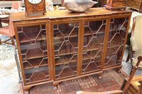Lot 1401 - Edwardian mahogany breakfront bookcase