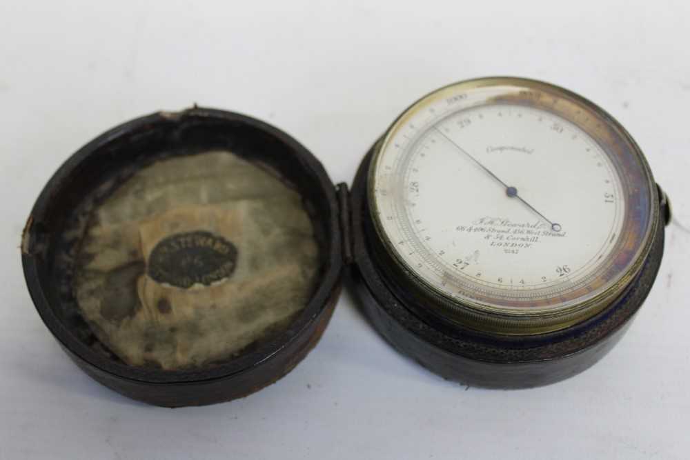 Lot 3565 - Large 19th century Pocket barometer by J.H.Stewart