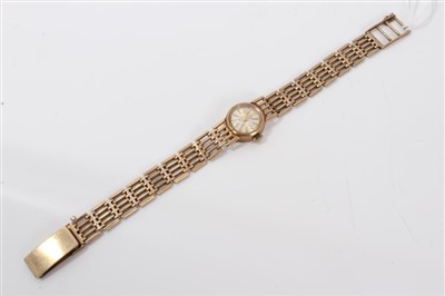 Lot 3215 - Ladies' gold (9ct) Rotary wristwatch on gold bracelet