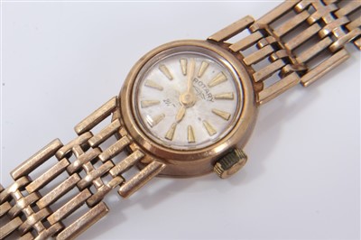 Lot 3215 - Ladies' gold (9ct) Rotary wristwatch on gold bracelet