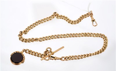 Lot 645 - Edwardian 9ct rose gold watch chain