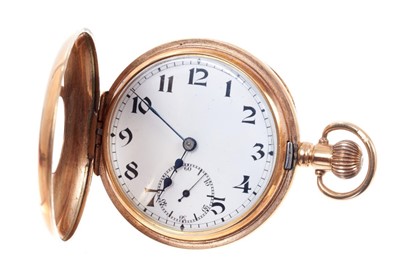 Lot 750 - 9ct gold half hunter pocket watch