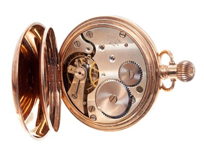 Lot 750 - 9ct gold half hunter pocket watch