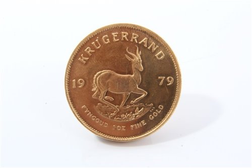 Lot 133 - South Africa – gold 1oz Krugerrand 1979.  AU (1 coin)