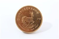 Lot 133 - South Africa – gold 1oz Krugerrand 1979.  AU (1 coin)