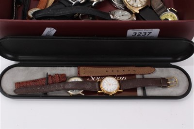 Lot 3237 - Selection of vintage and later watches including two ladies' gold (9ct) cased wristwatches