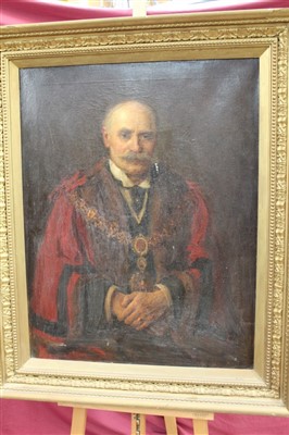 Lot 1390 - Edwardian English school oil on canvas - Portrait of Edmund Barnes