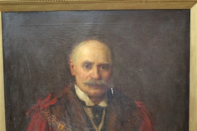 Lot 1390 - Edwardian English school oil on canvas - Portrait of Edmund Barnes