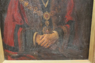 Lot 1390 - Edwardian English school oil on canvas - Portrait of Edmund Barnes