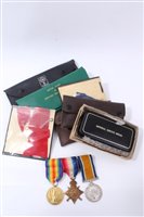 Lot 502 - First World War 1914-15 Star Trio, Imperial Service Medal, and various Order of Buffalo Medals