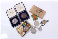 Lot 504 - First World War pair and other medals