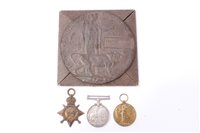 Lot 509 - First World War (Memorial) Death Plaque and Medal trio