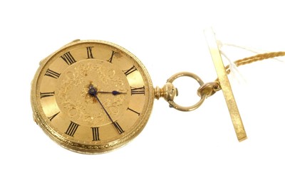 Lot 746 - Victorian 18ct gold fob watch, retailed by J. W. Benson