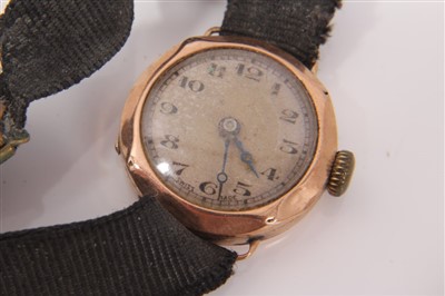Lot 3226 - Ladies' gold (9ct) cased Buren wristwatch on plated bracelet, together with others (3)