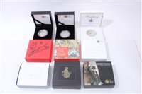 Lot 4 - G.B. Royal Mint Silver Proof comm. Crowns – to include Queen’s Beasts £5 2018, The Great Fire of London 350th Anniv. £2 2016, Lunar Year of the Dog £5 2018, 50th Anniv. of the Death of Sir Winston...