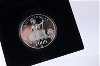 Lot 20 - G.B. Westminster Silver Proof Five-Ounce Britannia ‘D-Day Landings’ 65th Anniv. comm. medallion 2009 - cased with Certificate of Authenticity (1 medallion)
