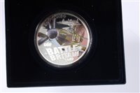 Lot 21 - Guernsey – Westminster Silver Proof Five-Ounce £10 coin with colour image of Hawker Hurricane 2010 - cased with Certificate of Authenticity (1 coin)