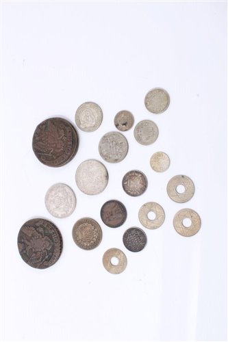 Lot 56 - World – mixed coinage – to include Russia copper 5 Kopeks 1784EM.  VG – AF, 1789KM.  VG, a small amount of silver and others (qty)