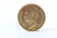 Lot 73 - France – gold 20 Franc coins of Napoleon I 1807A.  VF and Napoleon III 1862A (N.B. obverse scratch to cheek), otherwise GVF (2 coins)