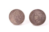 Lot 94 - France – mixed silver Five Francs – to include Charles X 1828W.  VF, Louis Philippe 1831B.  AEF, 1846A.  VF and Napoleon III 1867BB.  AEF (4 coins)