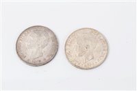 Lot 96 - Spain – silver Five Pesetas Alfonso XII 1875.  EF and Alfonso XIII 1898.  AU (2 coins)