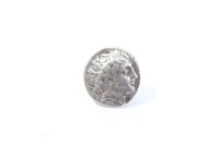 Lot 109 - Ancients – A Greek Macedonian Kingdom Philip II, circa 359 – 336BC silver Stater (weight 4 grams).  Obv. Laur. Head of Apollo right.  Rev.  Galloping Biga.  VF (1 coin)