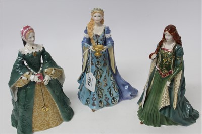 Lot 2054 - Three limited edition Royal Worcester Figures - Queen Mary I, Princess Tara and Chalice of Love