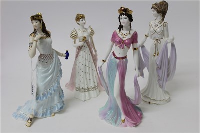 Lot 2057 - Four limited edition Coalport Figures- Aida, Helen of Troy, Salome and Empress Josephine