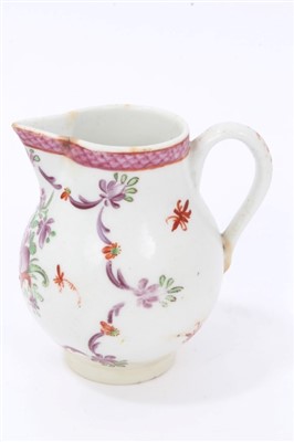 Lot 182 - 18th century Lowestoft cream jug with sparrow-beak spout