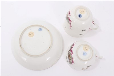 Lot 184 - 18th century Hochst porcelain trio, circa 1770 - underglazed blue marks