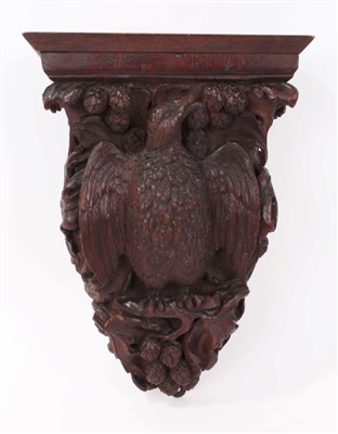 Lot 1039 - 19th century carved walnut wall bracket