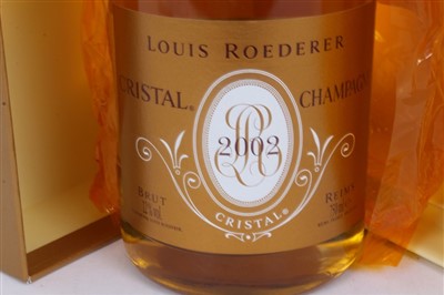 Lot 793 - Champagne - one bottle, Louis Roederer Cristal 2002, in original card case
