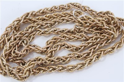Lot 3218 - Gold (9ct) fancy link chain, 82cm