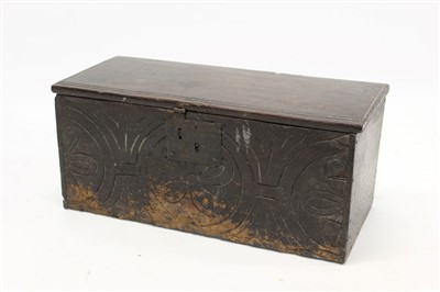 Lot 1638 - Antique carved oak bible box