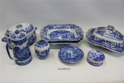 Lot 2098 - Extensive collection of Copeland Spode blue and white Italian pattern dinner and teaware 