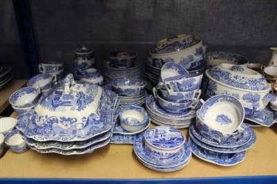 Lot 2098 - Extensive collection of Copeland Spode blue and white Italian pattern dinner and teaware 