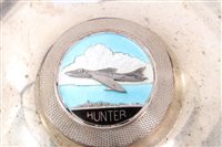 Lot 516 - Contemporary silver and enamel Hawker Hunter dish