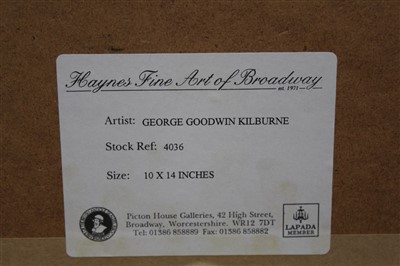 Lot 1110 - George Goodwin Kilburne (1839-1924) watercolour - Mothers Help, signed, in glazed gilt frame. Provenance: Haynes Fine Art