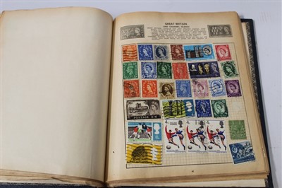 Lot 2469 - Stamps - G.B. and World selection in two boxes - including Stanley Gibbons King George VI album (x 2), Ideal stamp album