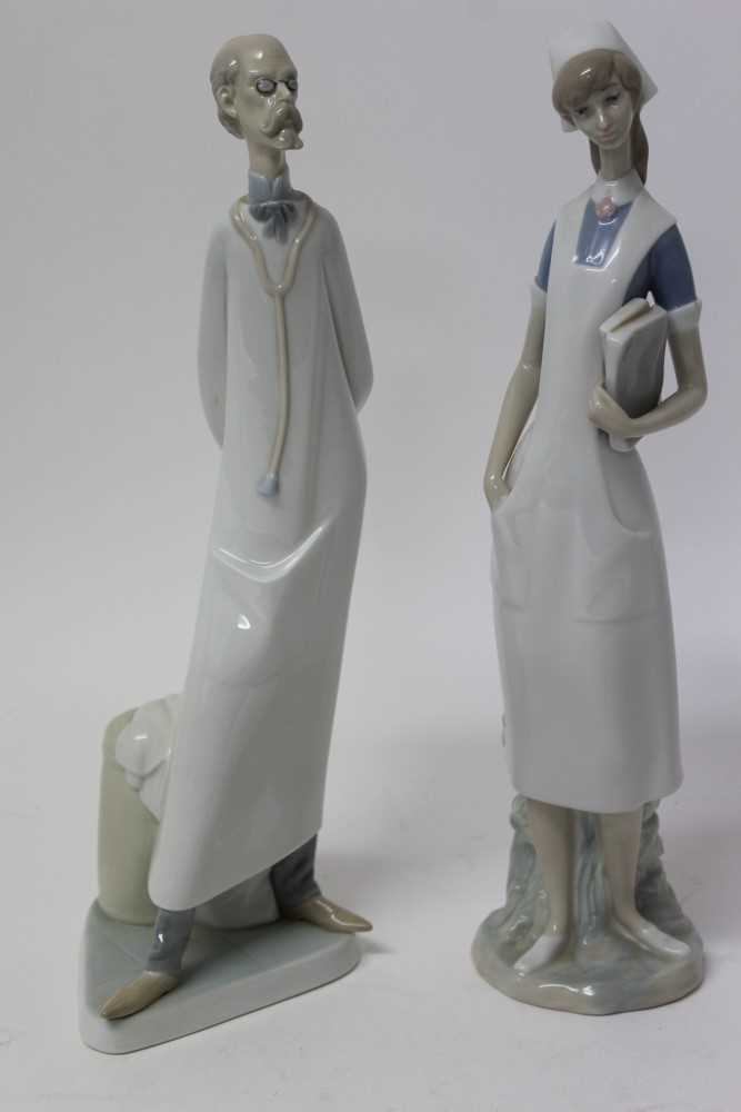 Lot 2063 - Two large Lladro porcelain figures – Doctor and Nurse