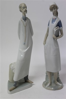Lot 2063 - Two large Lladro porcelain figures – Doctor and Nurse