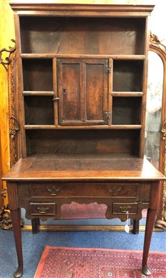 Lot 1595 - Unusual oak high dresser of small size