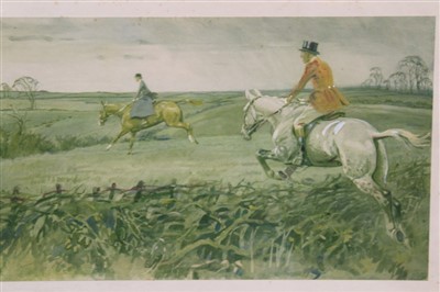 Lot 938 - Snaffles (Charles Johnson Payne 1884-1967) signed print “If There Is Paradise On Earth”, “It Is This! It Is This!! It Is This!!!”, with Snaffle blindstamp, in glazed frame