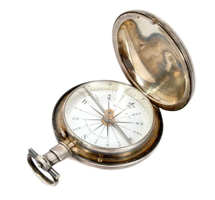 Lot 875 - 19th century silver cased Harris & Co. compass