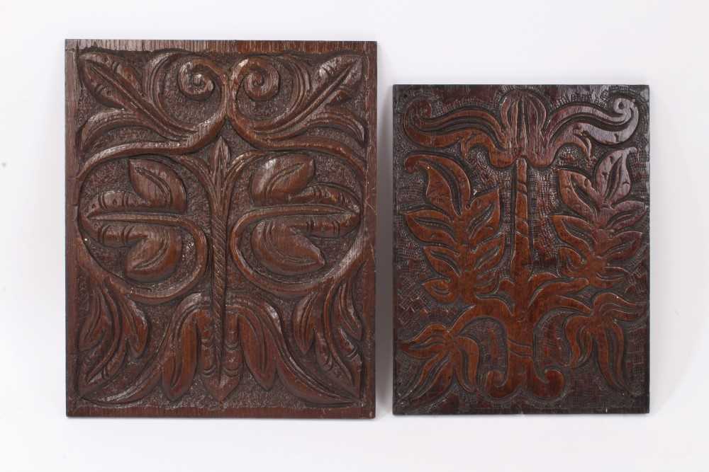 Lot 876 - Two Seventeenth Century carved wood panels