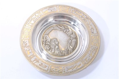 Lot 213 - Contemporary South African parcel gilt silver dish