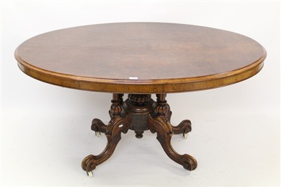 Lot 1631 - Victorian burr walnut loo table