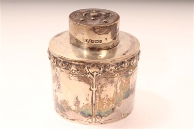 Lot 477 - Early Edwardian Silver caddy of oval...