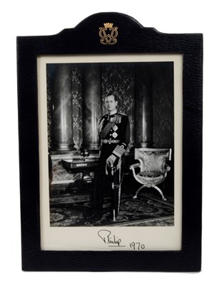 Lot 10 - HRH Prince Philip Duke of Edinburgh – fine signed presentation portrait photograph of The Duke