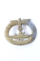 Lot 522 - Nazi U-Boat War Badge with narrow pin backing